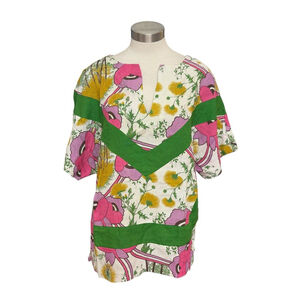 NWT Rachel Comey Top Tunic 100% Linen Parigi Poppy Floral Sz. M/L $495